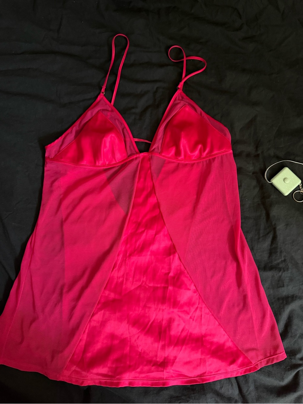 La SENZA Hot Pink Satin & Mesh Chemise